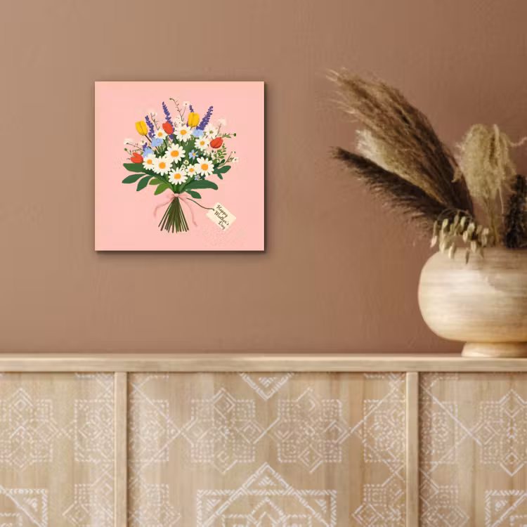 Bloemen - Lint - Kaartje aluminium wit klein -sfeer4
