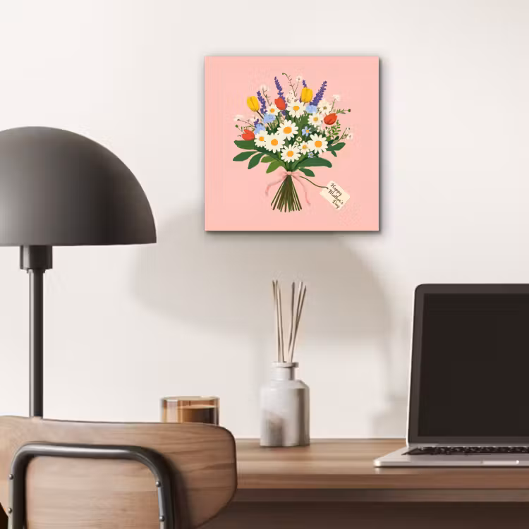 Bloemen - Lint - Kaartje aluminium wit klein -sfeer5