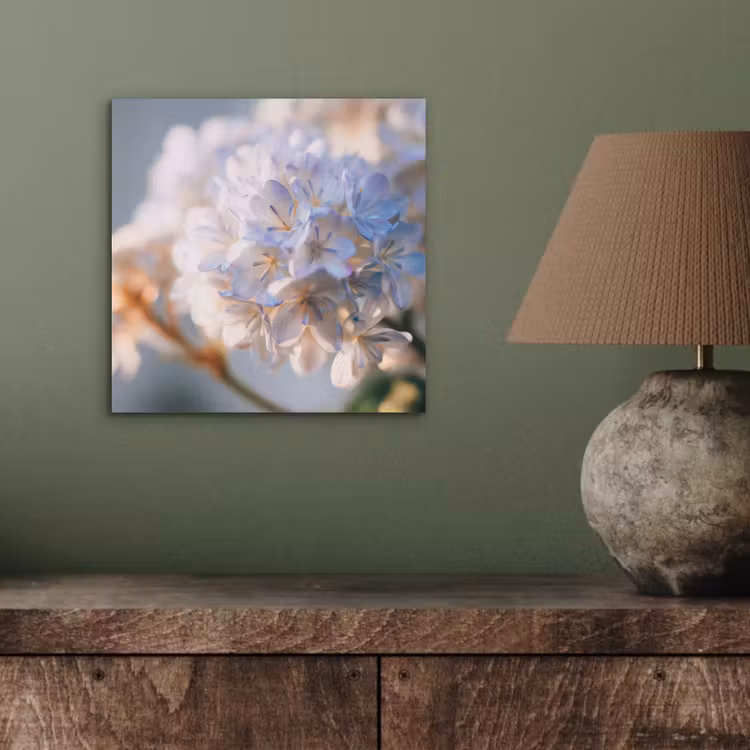 Bloemen - Lichtblauw - Wazig - Trosje aluminium wit klein -sfeer2