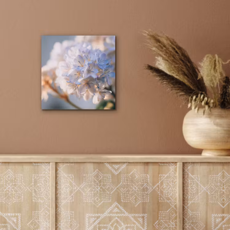 Bloemen - Lichtblauw - Wazig - Trosje aluminium wit klein -sfeer4