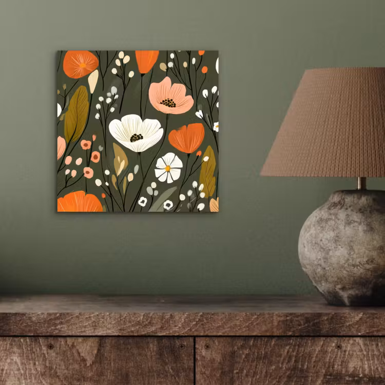 Bloemen - Illustratie - Groen aluminium wit klein -sfeer2