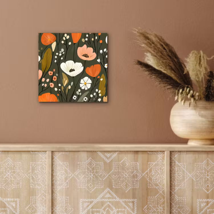 Bloemen - Illustratie - Groen aluminium wit klein -sfeer4