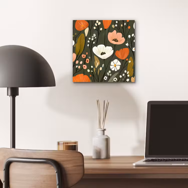 Bloemen - Illustratie - Groen aluminium wit klein -sfeer5