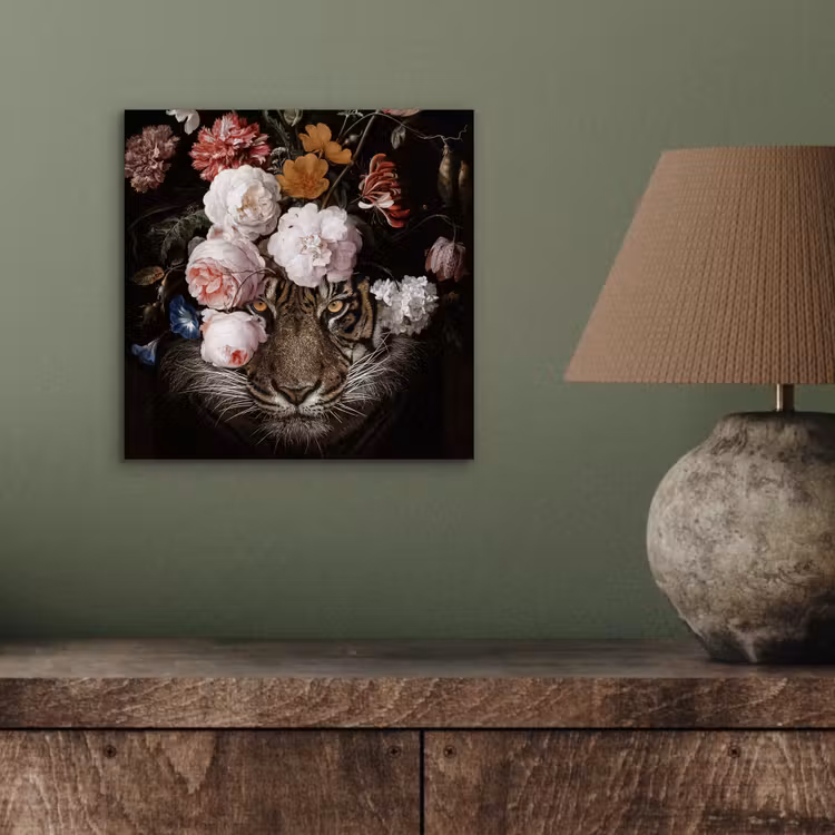 Bloemen - Jan Davidsz de Heem - Tijger - Schilderij - Stilleven - Oude meesters aluminium wit klein -sfeer2