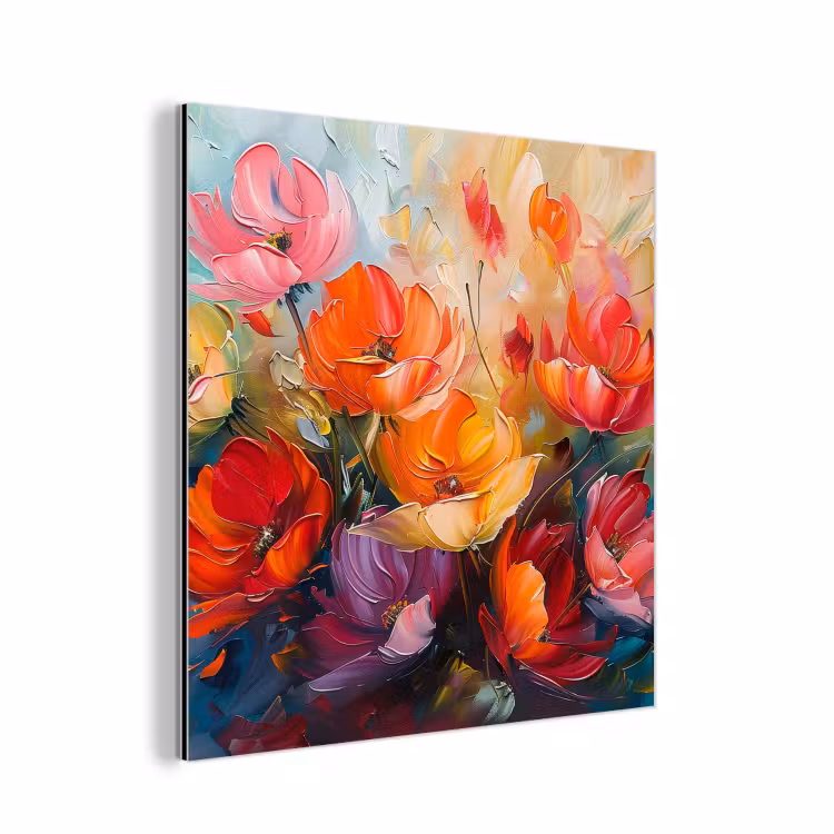 Bloemen - Kunst - Watercolor - Botanisch aluminium wit klein -3d