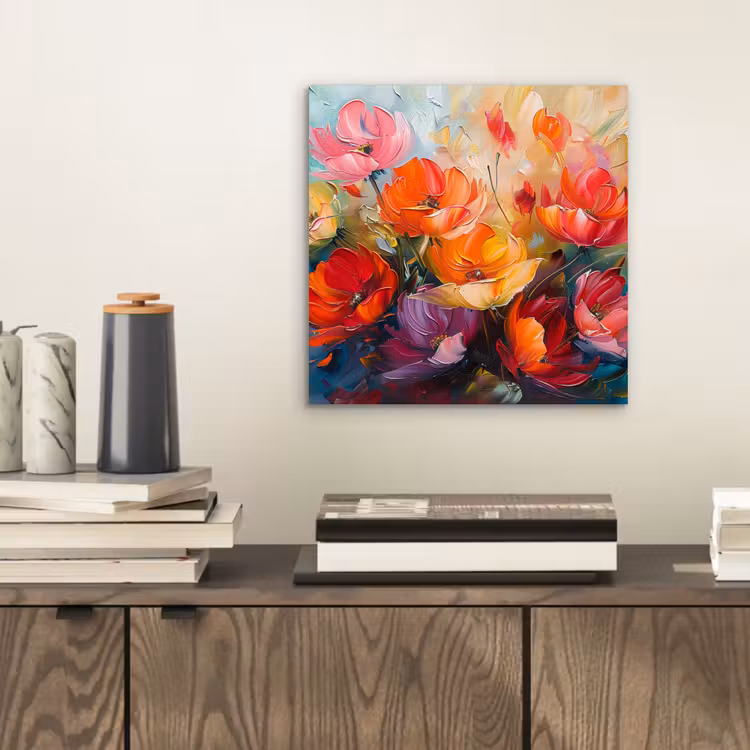 Bloemen - Kunst - Watercolor - Botanisch aluminium wit klein -sfeer1