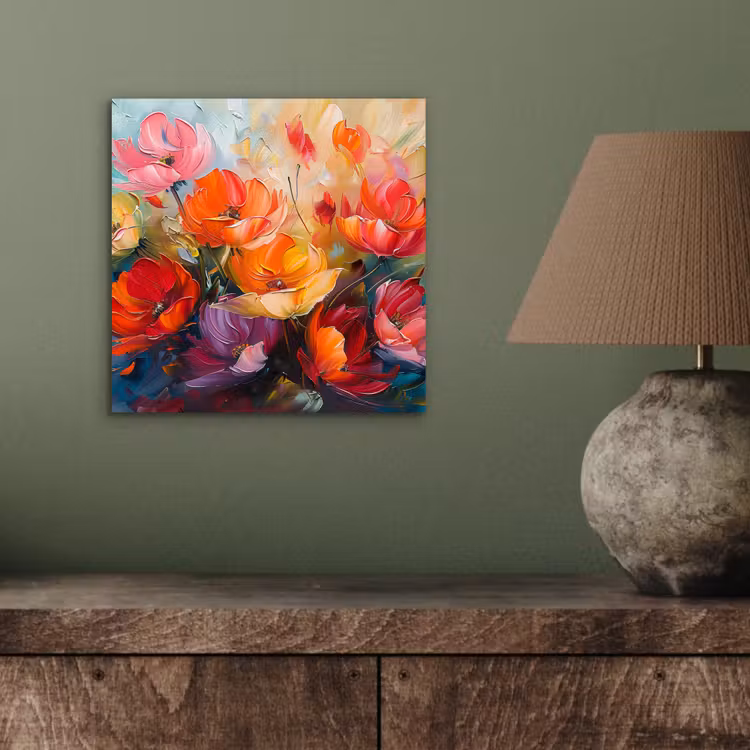 Bloemen - Kunst - Watercolor - Botanisch aluminium wit klein -sfeer2