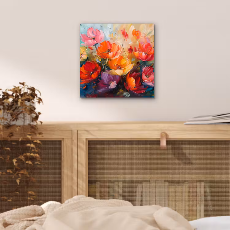 Bloemen - Kunst - Watercolor - Botanisch aluminium wit klein -sfeer3