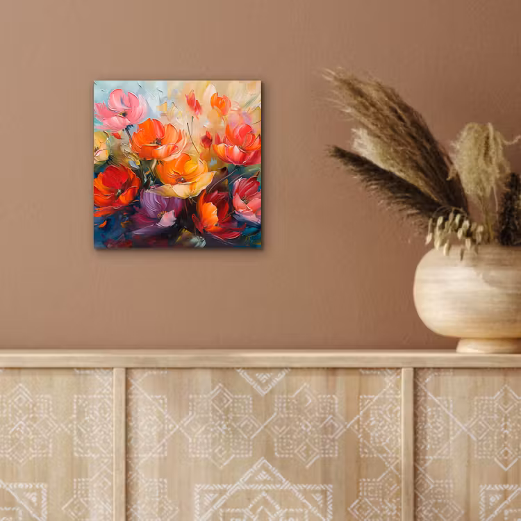 Bloemen - Kunst - Watercolor - Botanisch aluminium wit klein -sfeer4