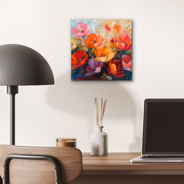 Bloemen - Kunst - Watercolor - Botanisch aluminium wit klein -sfeer5