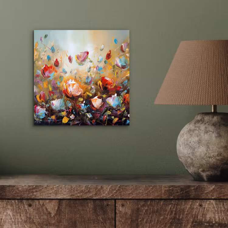 Bloemen - Kunst - Natuur - Olieverf aluminium wit klein -sfeer2