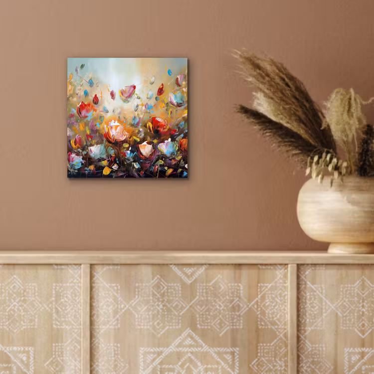 Bloemen - Kunst - Natuur - Olieverf aluminium wit klein -sfeer4