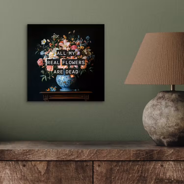 Bloemen - Art - Pastel - Quotes aluminium wit klein -sfeer2