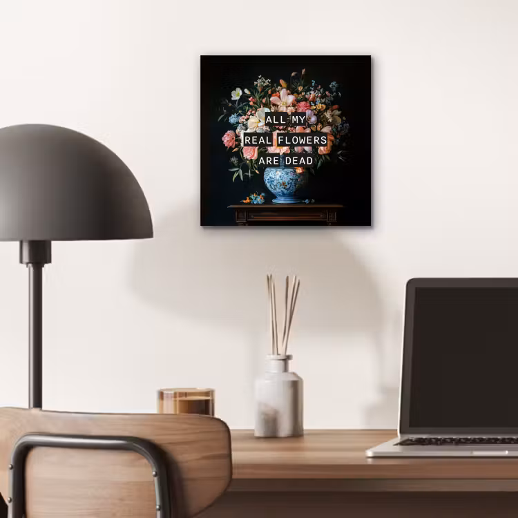 Bloemen - Art - Pastel - Quotes aluminium wit klein -sfeer5