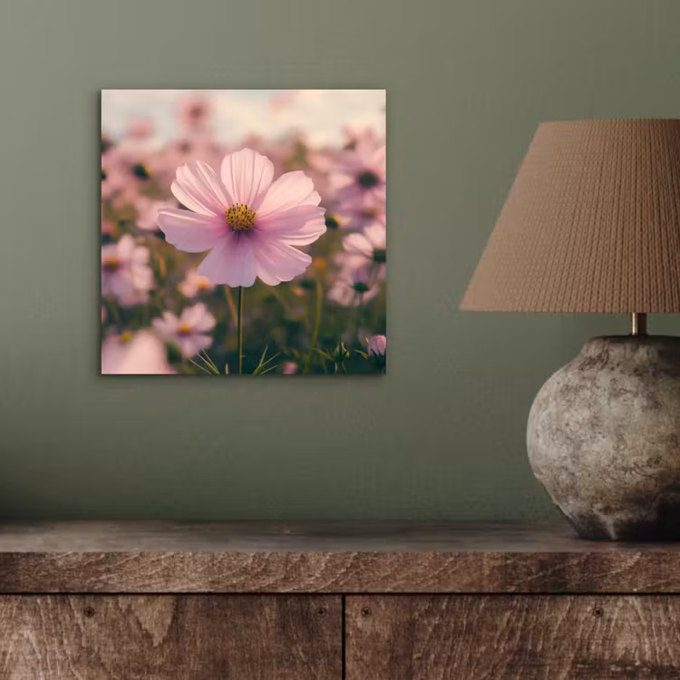 Bloemen - Paars - Wazig aluminium wit klein -sfeer2