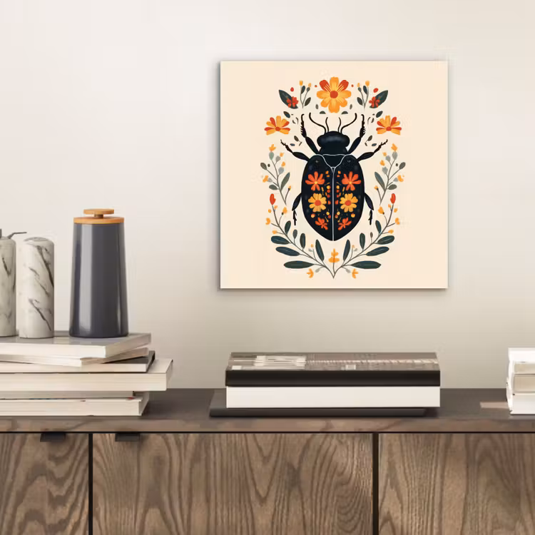 Bloemen - Oranje - Planten - Sierlijk aluminium wit klein -sfeer1