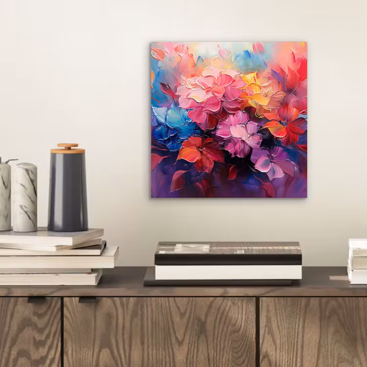 Bloemen - Roze - Watercolor - Kunst aluminium wit klein -sfeer1