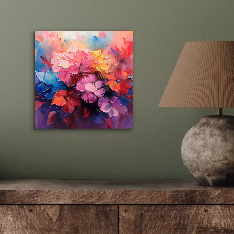 Bloemen - Roze - Watercolor - Kunst aluminium wit klein -sfeer2