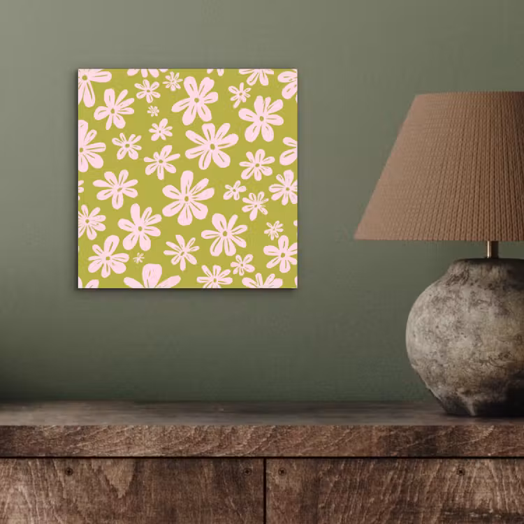 Bloemen - Roze - Getekend - Patroon aluminium wit klein -sfeer2