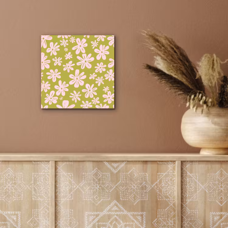 Bloemen - Roze - Getekend - Patroon aluminium wit klein -sfeer4