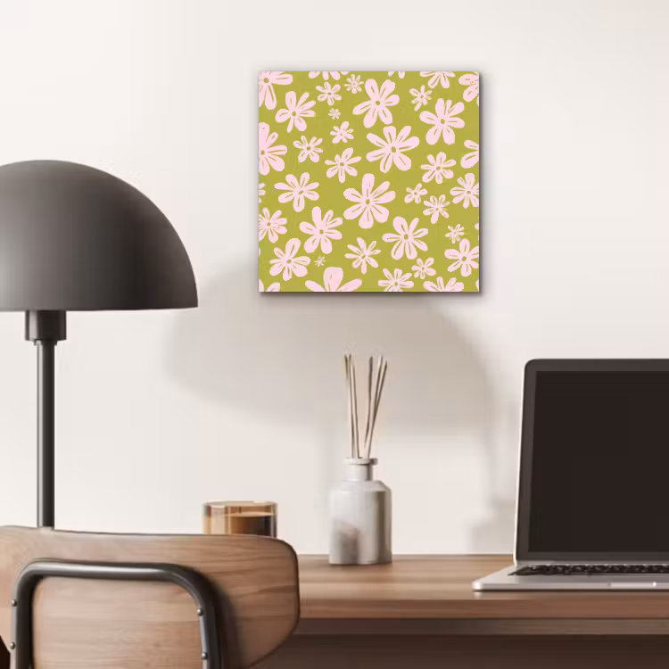 Bloemen - Roze - Getekend - Patroon aluminium wit klein -sfeer5