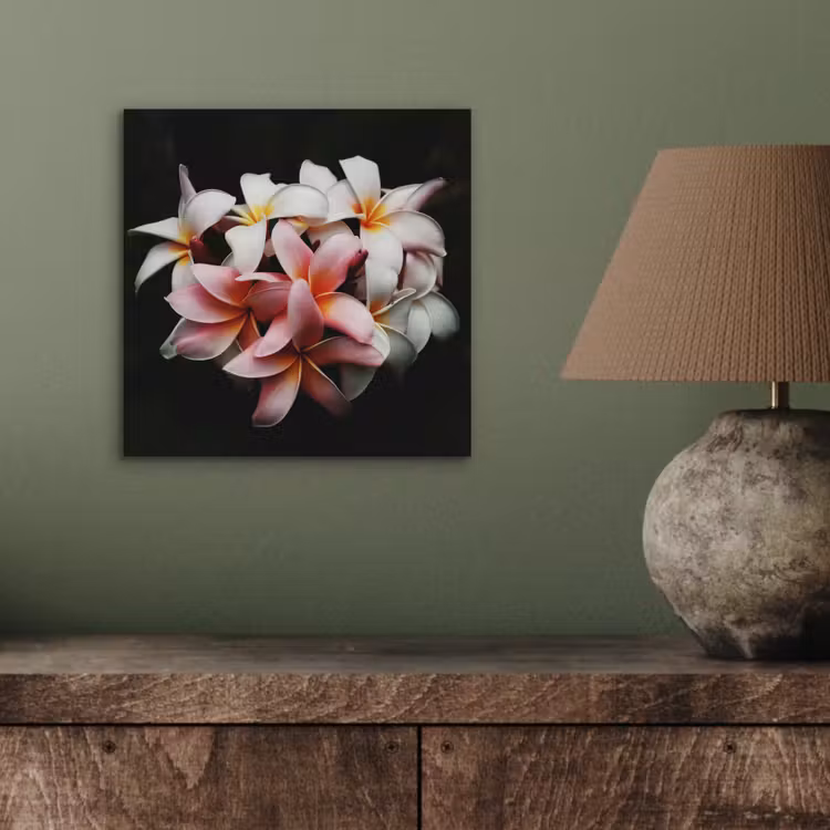 Bloemen - Roze - Zwart - Flora - Botanisch aluminium wit klein -sfeer2