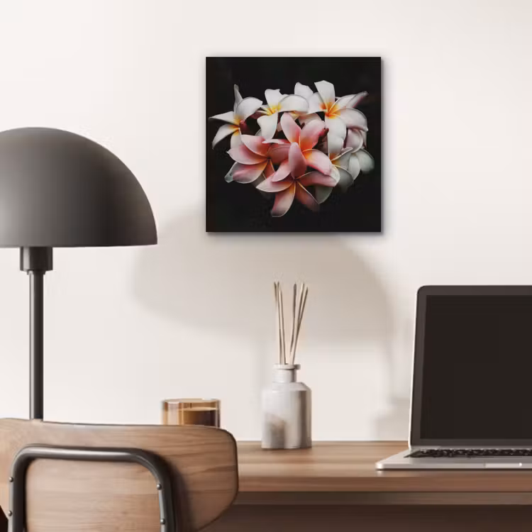 Bloemen - Roze - Zwart - Flora - Botanisch aluminium wit klein -sfeer5