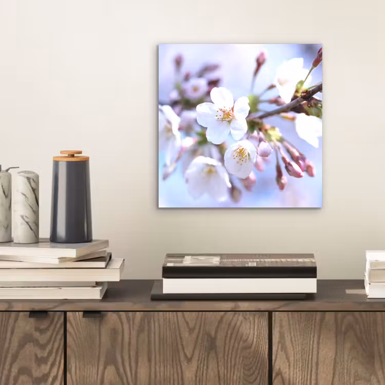 Bloemen - Sakura - Tak - Bloesem takken aluminium wit klein -sfeer1