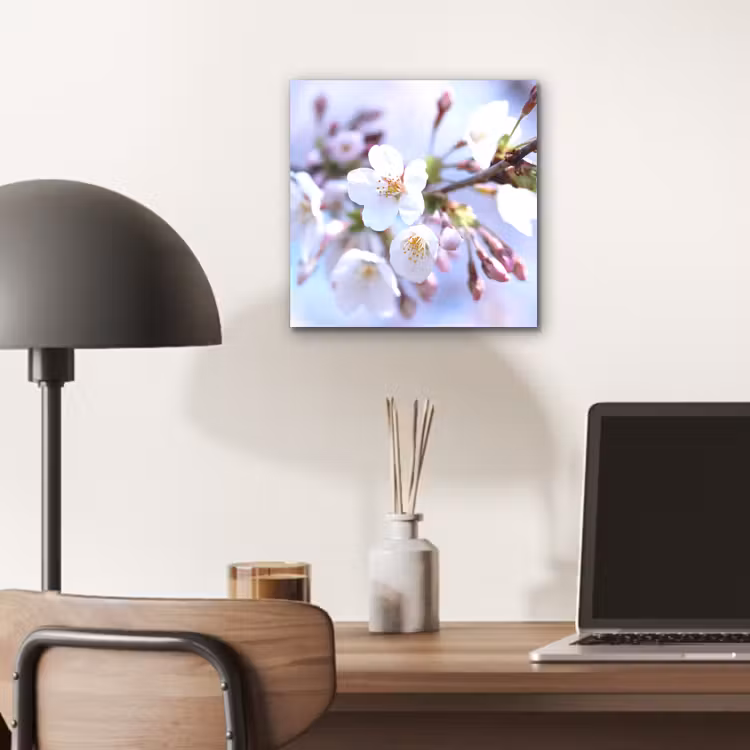 Bloemen - Sakura - Tak - Bloesem takken aluminium wit klein -sfeer5