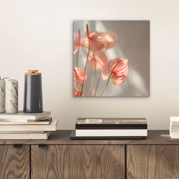 Bloemen - Stelen - Roze - Schaduw aluminium wit klein -sfeer1