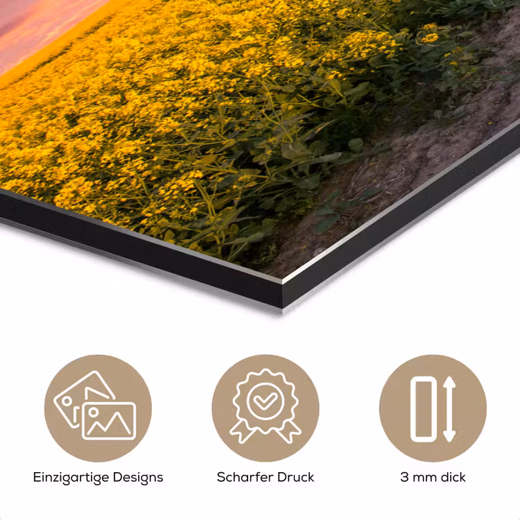 Bloemen - Weg - Lucht - Geel - Paars - Zonsondergang - Natuur aluminium wit klein -closeup_DE
