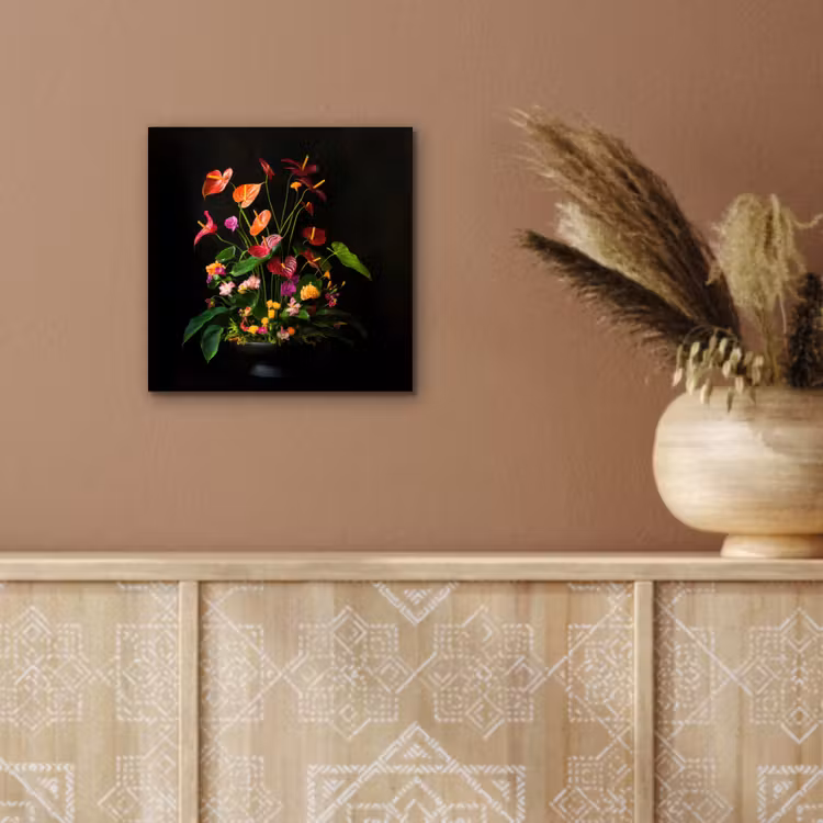 Bloemen - Vaas - Kleurrijk aluminium wit klein -sfeer4