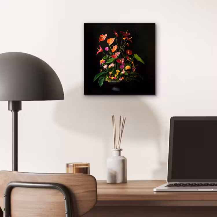 Bloemen - Vaas - Kleurrijk aluminium wit klein -sfeer5