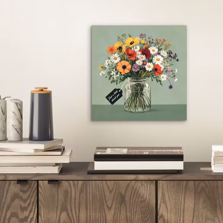 Bloemen - Vaas - Kaartje aluminium wit klein -sfeer1