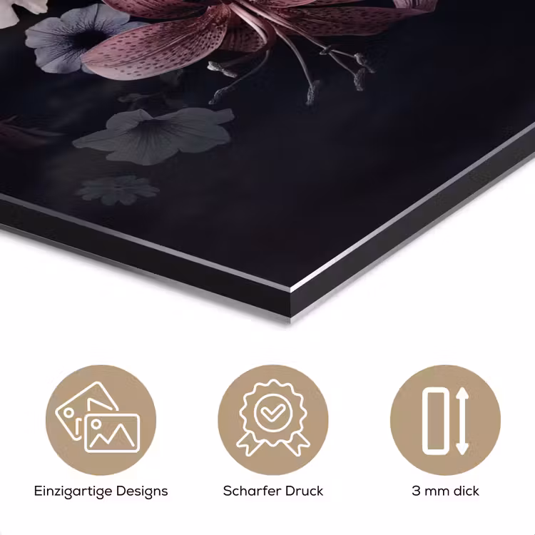 Bloemen - Vintage - Pastel - Zwart - Boeket aluminium wit klein -closeup_DE