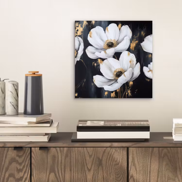 Bloemen - Wit - Abstract aluminium wit klein -sfeer1
