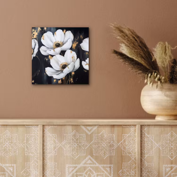 Bloemen - Wit - Abstract aluminium wit klein -sfeer4