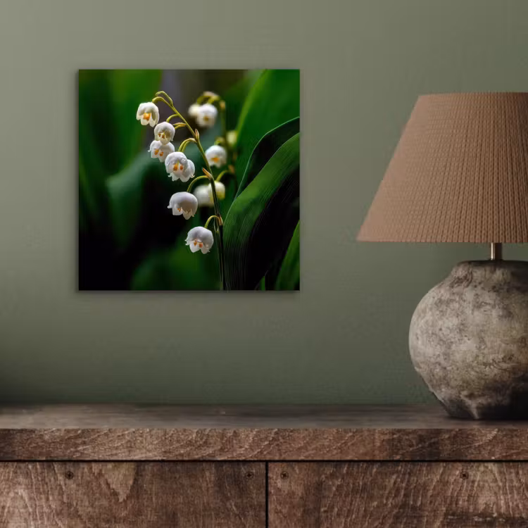 Bloemen - Wit - Bladeren - Lelietjes aluminium wit klein -sfeer2