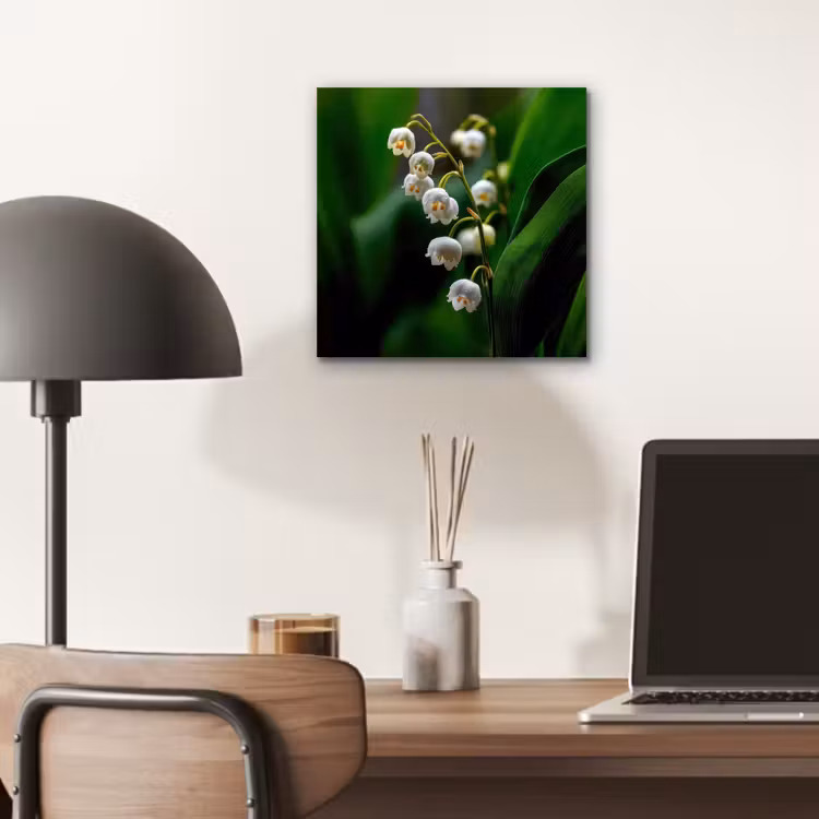 Bloemen - Wit - Bladeren - Lelietjes aluminium wit klein -sfeer5