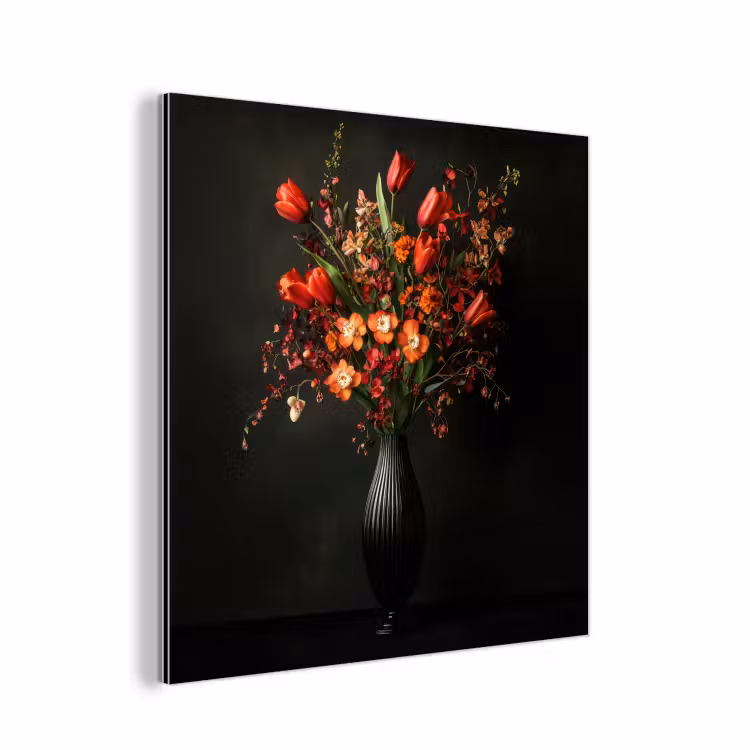 Bloemen - Takken - Boeket aluminium wit klein -3d