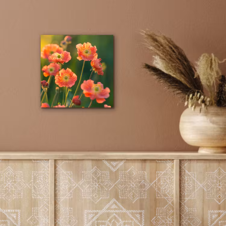 Bloemenveld - Zonnestralen - Oranje aluminium wit klein -sfeer4
