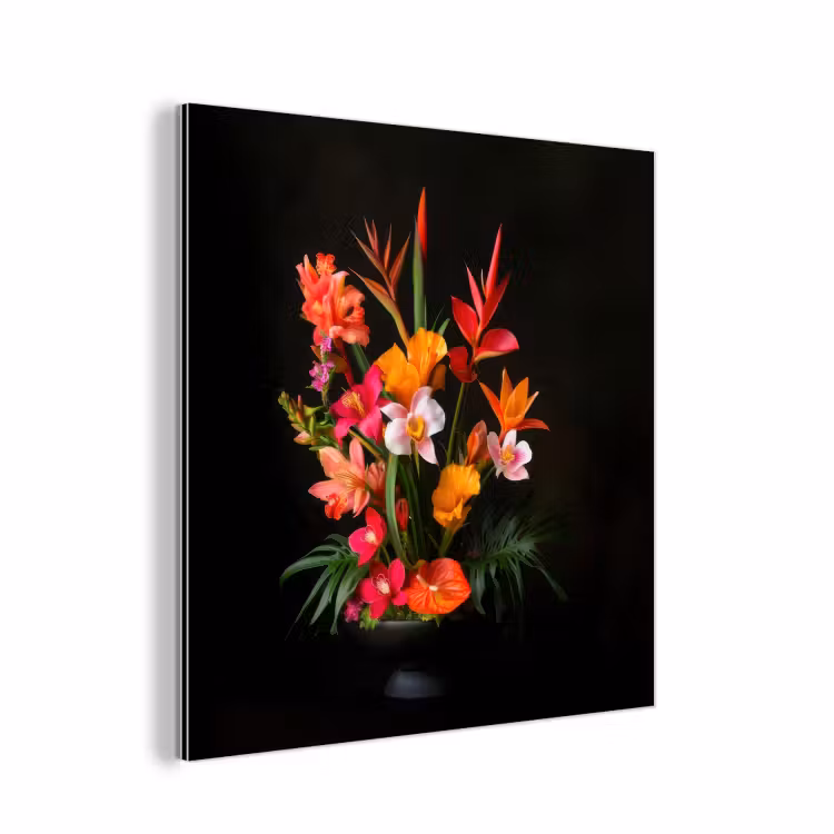 Boeket - Bloemen - Exotisch aluminium wit klein -3d