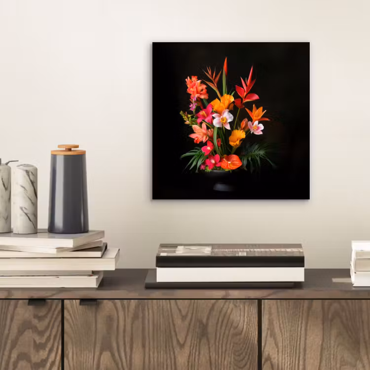 Boeket - Bloemen - Exotisch aluminium wit klein -sfeer1