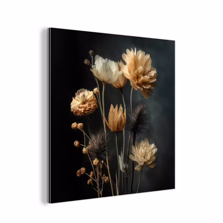 Boeket - Bloemen - Licht - Zwart aluminium wit klein -3d