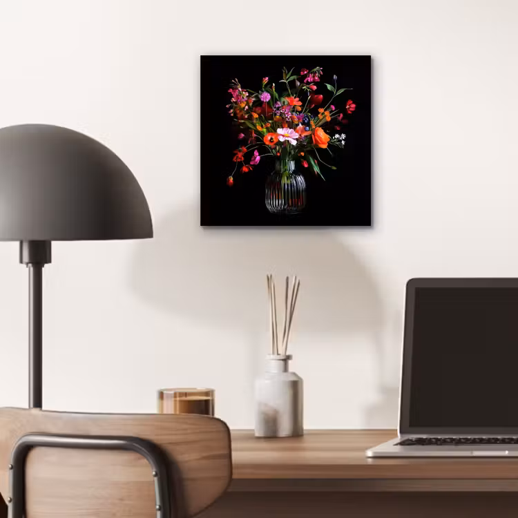 Boeket - Veldbloemen - Vaas aluminium wit klein -sfeer5