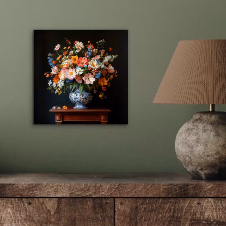 Boeket - Roze - Bloemen - Vaas aluminium wit klein -sfeer2