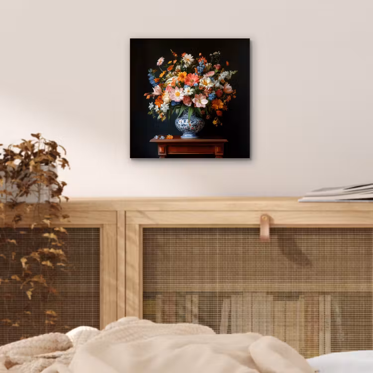 Boeket - Roze - Bloemen - Vaas aluminium wit klein -sfeer3