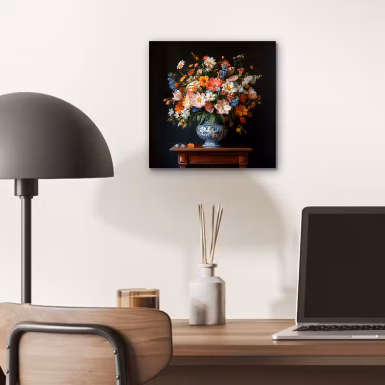 Boeket - Roze - Bloemen - Vaas aluminium wit klein -sfeer5