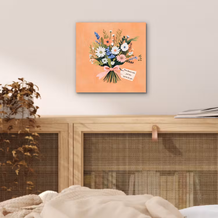 Boeket - Strikje - Quote aluminium wit klein -sfeer3