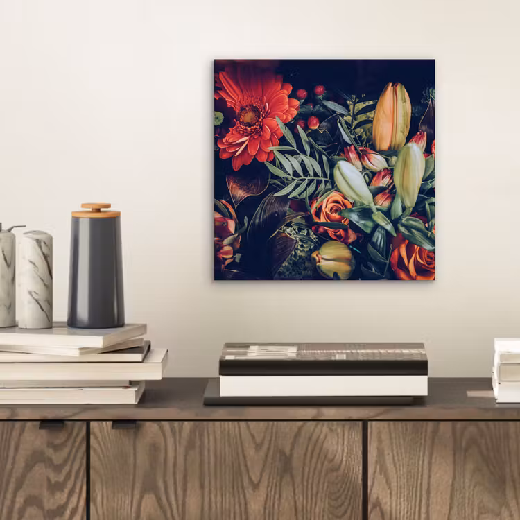 Boeket - Stilleven - Bloemen - Planten - Rood aluminium wit klein -sfeer1